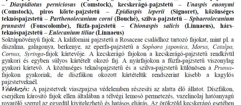 A lombhullató díszfák és díszcserjék kártevői- Ripka Géza